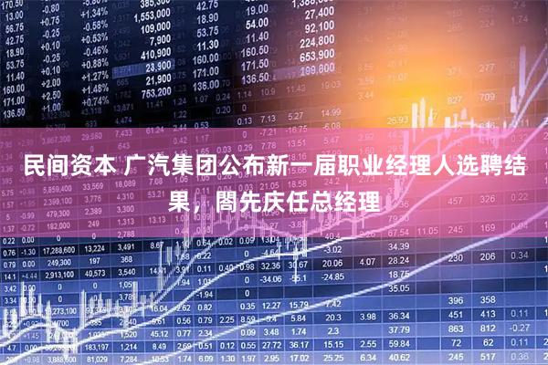 民间资本 广汽集团公布新一届职业经理人选聘结果，閤先庆任总经理